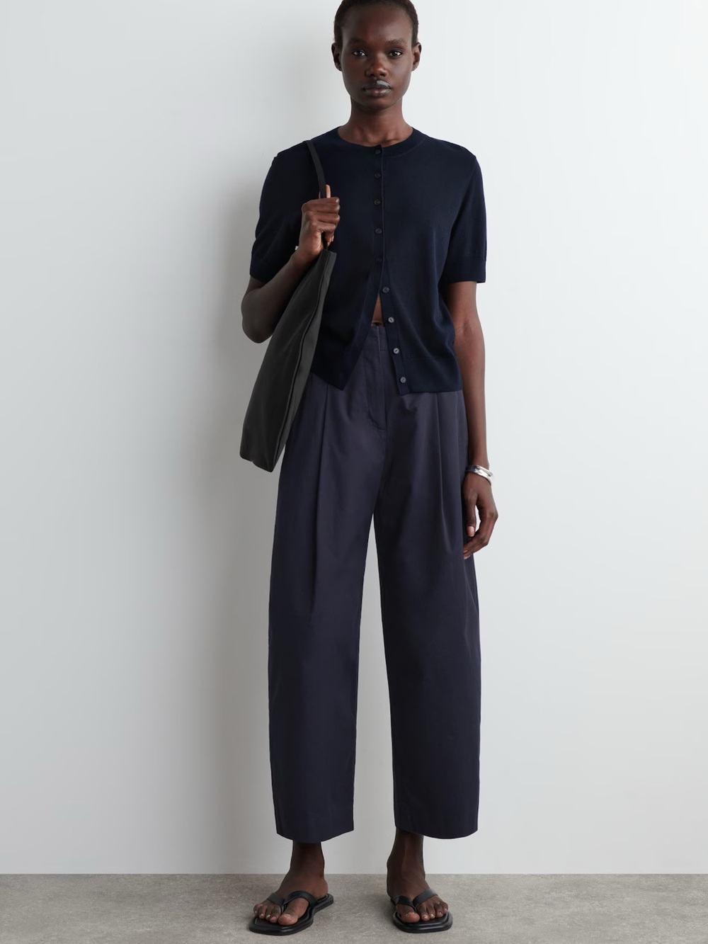 COS Navy Wide-Leg Trousers